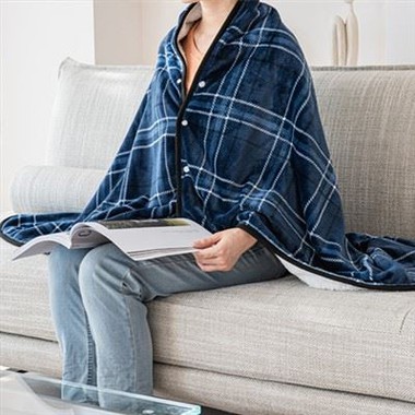 Flannel and Sherpa Shawl Blanket